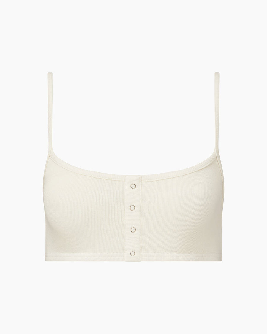 Off White Rib Bra + Rib Snap Front Legging IVL Collective 