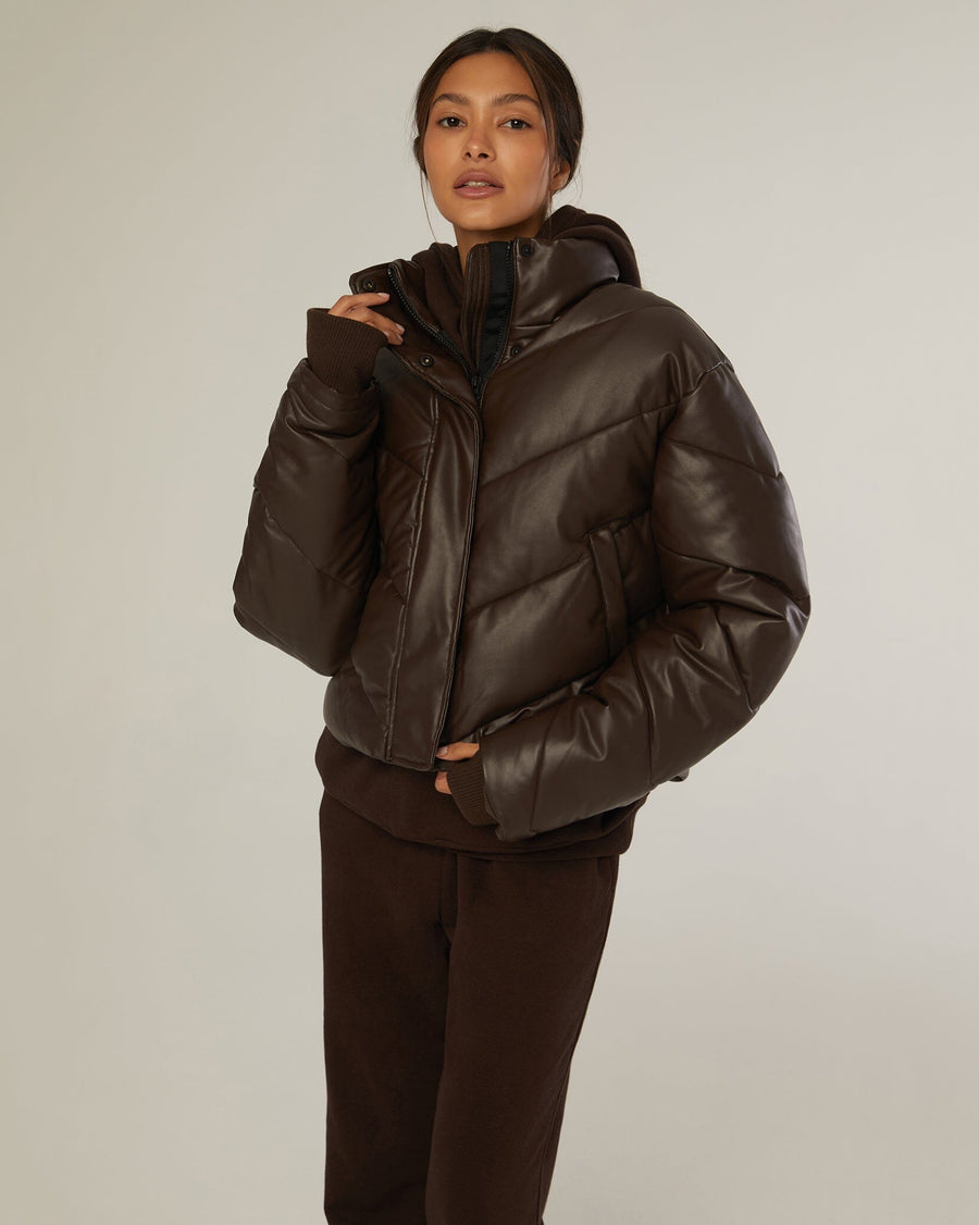 Leather Puffer Jacket Outerwear Fall 23 