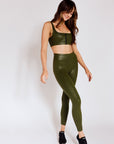 Faux Leather Legging - Olive Legging IVL Collective 